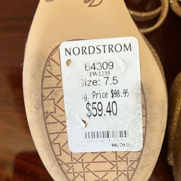 Badgley Mischka gold glitter wedges, size 7.5, EUC - Picture 7 of 9